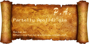 Partelly Apollónia névjegykártya
